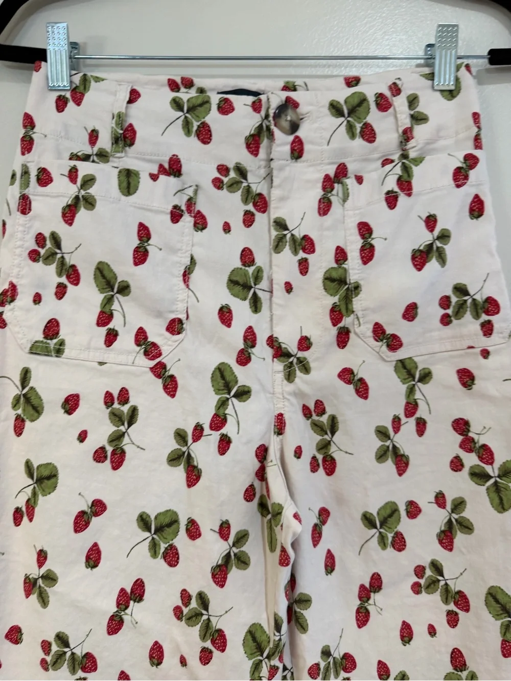 Maeve The Colette High-Rise Cropped Strawberry Pants Anthropologie Size 27 - Picture 6 of 11
